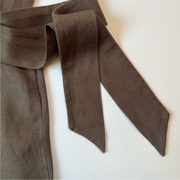 Rails Clement Button Front Midi Dress In Army Green with Tie Waist - Picture 9 of 12